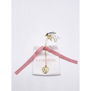 New Electric Picks Gold Tone Heart Locket Pendant Necklace Keepsake Gift For Her
